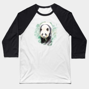 Panda Bear Bamboo Wildlife Animal Nature Forest Watercolor Baseball T-Shirt